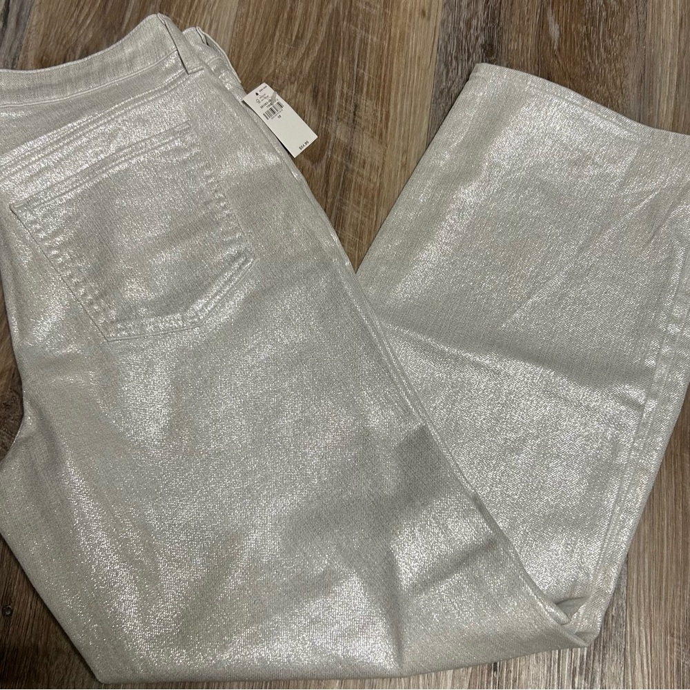 NWT white sparkle  jeans size 10